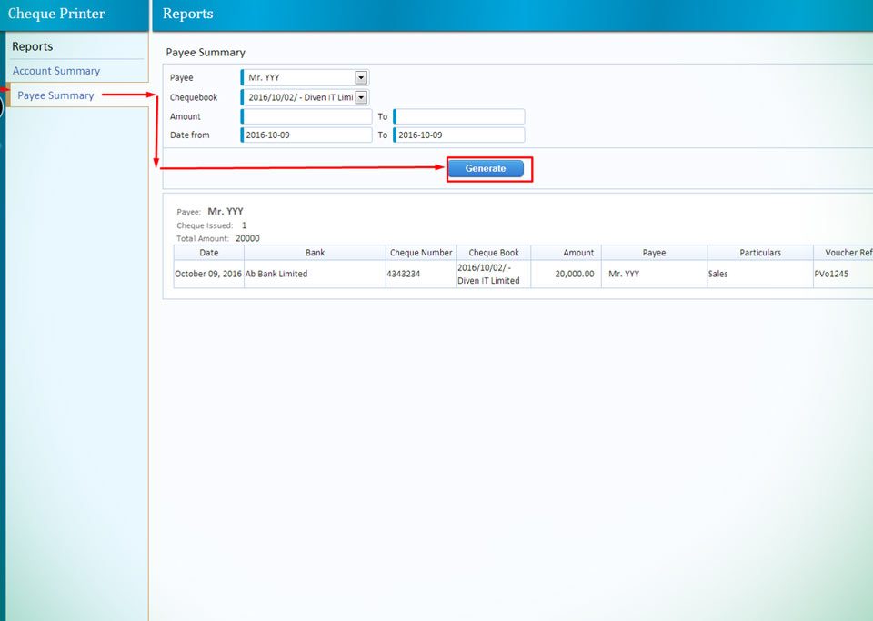 Payee Summary